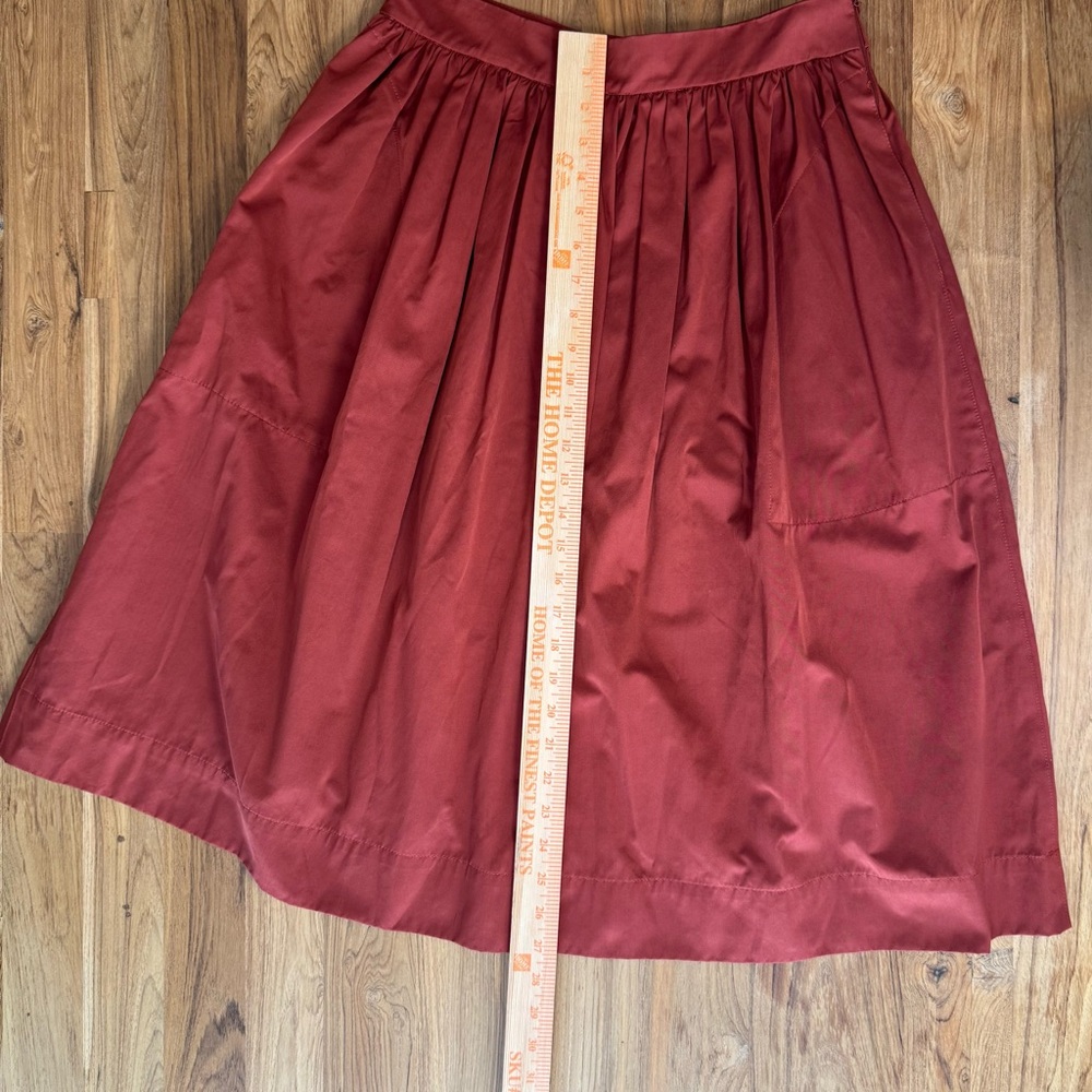 NWT Zara Woman Skirt Dark Orange Midi Skirt Side Zipper - Picture 2 of 10